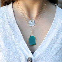 Rumi Rune Quote Necklace "Out beyond the ideas of wrongdoing & rightdoing...." - Chocolate and Steel