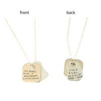 Rumi Rune Quote Necklace "Out beyond the ideas of wrongdoing & rightdoing...." - Chocolate and Steel