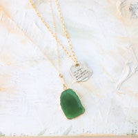 Rumi Rune Quote Necklace "Out beyond the ideas of wrongdoing & rightdoing...." - Chocolate and Steel