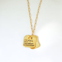 Rumi Rune Quote Necklace "Out beyond the ideas of wrongdoing & rightdoing...." - Chocolate and Steel