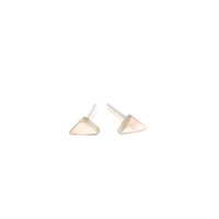 Sculpted Triangle Studs - Chocolate and Steel