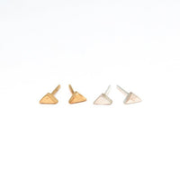 Sculpted Triangle Studs - Chocolate and Steel