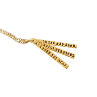 "She took the leap and built her wings on the way down" quote necklace - Chocolate and Steel