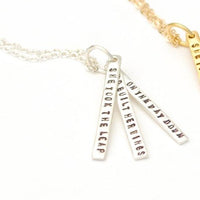 "She took the leap and built her wings on the way down" quote necklace - Chocolate and Steel