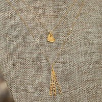 "She took the leap and built her wings on the way down" quote necklace - Chocolate and Steel