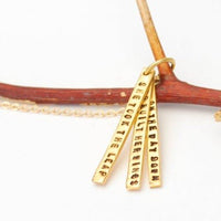 "She took the leap and built her wings on the way down" quote necklace - Chocolate and Steel