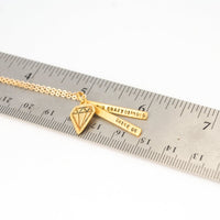 "Shine on you crazy diamond" -Pink Floyd Quote Necklace - Chocolate and Steel