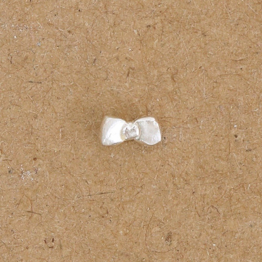Single Micro Stud Earrings - Chocolate and Steel