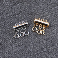 Small Magnetic Necklace Detangler Clasp - Chocolate and Steel