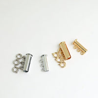 Small Magnetic Necklace Detangler Clasp - Chocolate and Steel