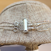 Small Magnetic Necklace Detangler Clasp - Chocolate and Steel