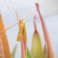 "Sometimes in the Waves of Change We Find our True Direction" Quote Necklace - Chocolate and Steel