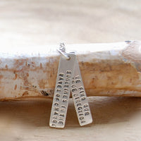 "Sometimes in the Waves of Change We Find our True Direction" Quote Necklace - Chocolate and Steel