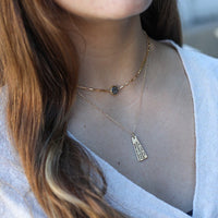 "Sometimes in the Waves of Change We Find our True Direction" Quote Necklace - Chocolate and Steel