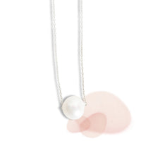 Stardust Floating Pearl Necklace - Chocolate and Steel