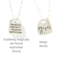 "Suddenly magically we found each other" Rune Necklace - Chocolate and Steel