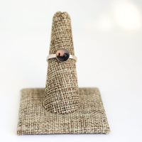 Sunshowers Dendritic Agate Stacking Ring - Chocolate and Steel - 14kt gold vermeil - 414faire - blue gemstone - Ring