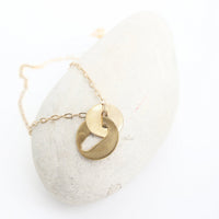 "The Anini" Circle Link Necklace - Chocolate and Steel