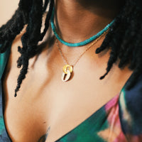 "The Anini" Circle Link Necklace - Chocolate and Steel