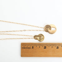 "The Anini" Circle Link Necklace - Chocolate and Steel