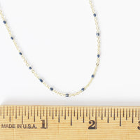 "The Dot" Delicate Chain - Chocolate and Steel