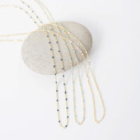 "The Dot" Delicate Chain - Chocolate and Steel