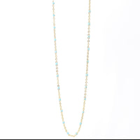 "The Dot" Delicate Chain - Chocolate and Steel