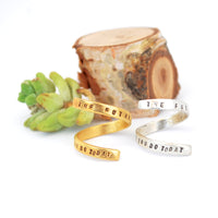 "The future depends on what you do today." - Mahatma Gandhi wrap ring - Chocolate and Steel