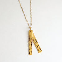 "The horizon leans forward offering you space to place new steps of change" -Maya Angelou Quote Necklace - Chocolate and Steel