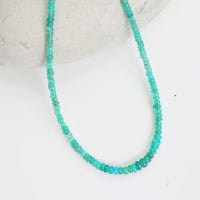 "The Malibu" Graduated Opal beaded necklace - Chocolate and Steel