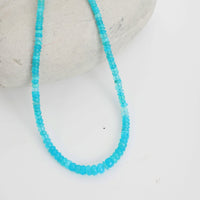 "The Malibu" Graduated Opal beaded necklace - Chocolate and Steel