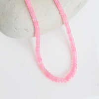 "The Malibu" Graduated Opal beaded necklace - Chocolate and Steel