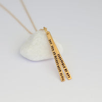 "The sky is filled with stars, invisible by day.” – Henry Wadsworth Longfellow quote necklace - Chocolate and Steel