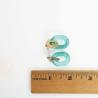 "The Wailua" Acrylic and Metal Post Earrings - Chocolate and Steel