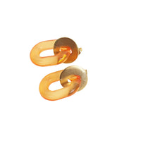 "The Wailua" Acrylic and Metal Post Earrings - Chocolate and Steel