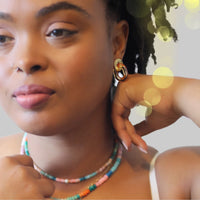 "The Wailua" Acrylic and Metal Post Earrings - Chocolate and Steel