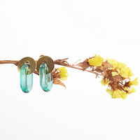 "The Wailua" Acrylic and Metal Post Earrings - Chocolate and Steel