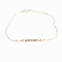 Tiny Mantra Bracelets - Chocolate and Steel - adjustable - badass - bracelet -