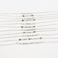 Tiny Mantra Bracelets - Chocolate and Steel - adjustable - badass - bracelet -