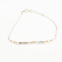 Tiny Mantra Bracelets - Chocolate and Steel - adjustable - badass - bracelet -