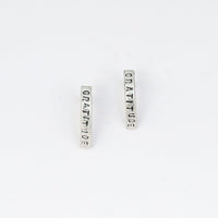 Tiny Mantra Half Hoops - Chocolate and Steel - 925 silver - artisanal - Best Sellers -
