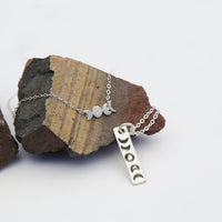 Tiny Mantra - Moon Phase choker - Chocolate and Steel - accentnecklace - Artisan Collection - astrology -