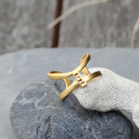 Tiny Mantra Rings - Chocolate and Steel - 925 silver - Adjustable - adjustable ring -