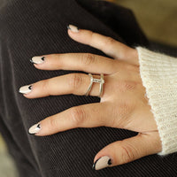 Tiny Mantra Rings - Chocolate and Steel - 925 silver - Adjustable - adjustable ring -