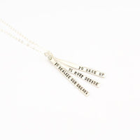 "To realize our dreams we must decide to wake up." -Josephine Baker quote necklace - Chocolate and Steel