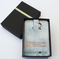 "Well Behaved Women Seldom Make History" Laurel Thatcher Ulrich Wrap Ring - Chocolate and Steel