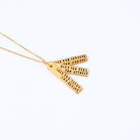 "What you think you become, what you feel you attract, what you imagine you create" -Buddha Quote Necklace - Chocolate and Steel