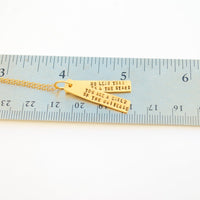 "You are a child of the universe, no less than the trees and the stars." - Max Ehrmann Quote Necklace - Chocolate and Steel