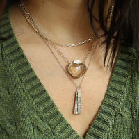 "You are a child of the universe, no less than the trees and the stars." - Max Ehrmann Quote Necklace - Chocolate and Steel