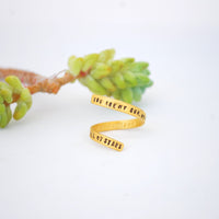 "You Are My Sun My Moon and All My Stars" -EE Cummings Wrap Ring - Chocolate and Steel